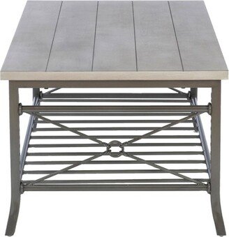 Richie 3pc Coffee and Side Table Set Gun Metal Gray Finished/Birch Vaneer Top - Powell