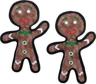 Tuffy Holiday Gingerbread Man, 2-Pack Dog Toys