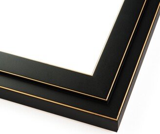 The Frame Shack 24x24 - 24 x 24 Black and Gold Pinstripe Solid Wood Frame with UV