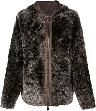 Reversible Hooded Sheepskin Jacket