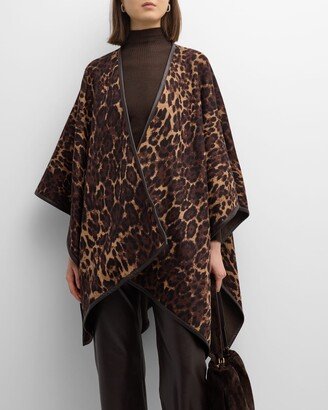 Reversible Jaguar Cashmere & Leather Cape