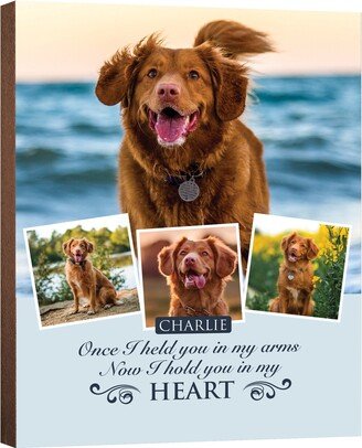 Custom Pet Portrait | Memorial Plaque Cat Gift Once I Held You in Sympathy Wooden Signs Dog