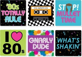 Big Dot Of Happiness 80's Retro - Funny Totally 1980s Party Decorations - Drink Coasters - Set of 6-AA