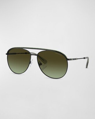 Pavé Metal Aviator Sunglasses