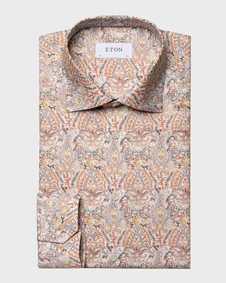 Men's Contemporary Fit Paisley-Print Dress Shirt