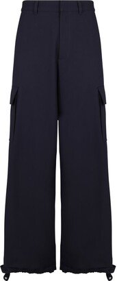 Ow Emb Drill Mid-Rise Wide Leg Trousers-AB