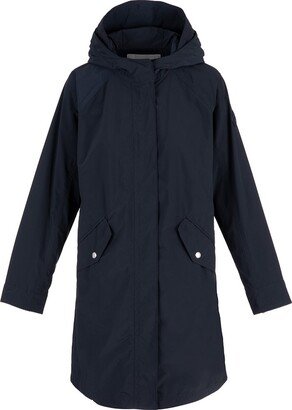 Long-Sleeved Hooded Mid-Length Coat