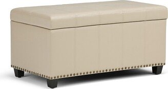 34 Megan Storage Ottoman Bench SatCream Faux Leather - WyndenHall