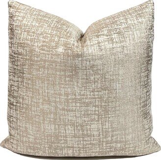 Pair - Crazy Taupe Abstract Crosshatch Woven Pillow Cover | Decorative Throw Pillows Both Sides Designer Home Decor
