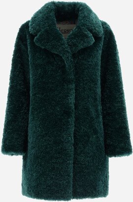 Coat In Curly Faux Fur