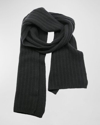 Men's Allover-Stitch Cashmere Scarf