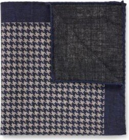 Printed pocket square in cotton and wool