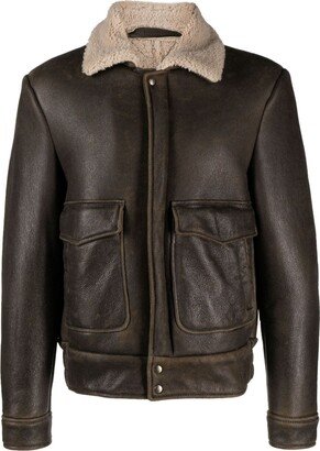 Shearling-Lining Leather Jacket