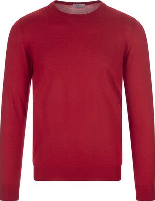 Red Silk And Cashmere Pullover