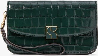 Dakota Croc-Embossed Flap Wristlet