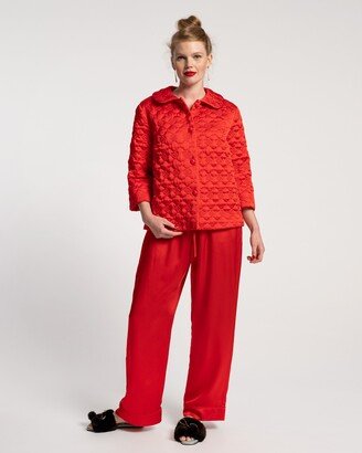 Lauren Quilted Pajama Set Silk Red