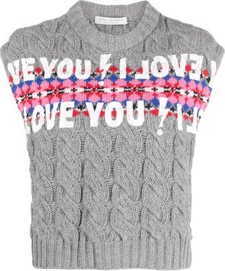 I Love You knitted crop top