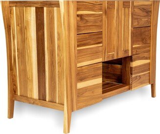 48 Curvature Solid Teak Bathroom Vanity in EarthyTeak Finish