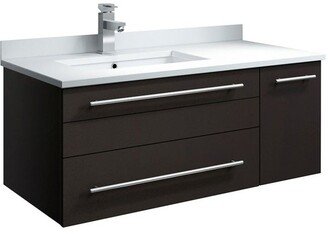 Lucera 36 Wall Mounted Single Basin Vanity Set with Cabinet-AA