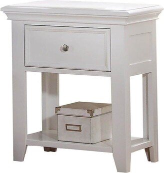 Nightstand with 1 Drawer and Shelf in White