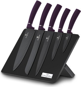 Berlinger Haus 6-Piece Knife Set w/ Magnetic Holder Purple Collection