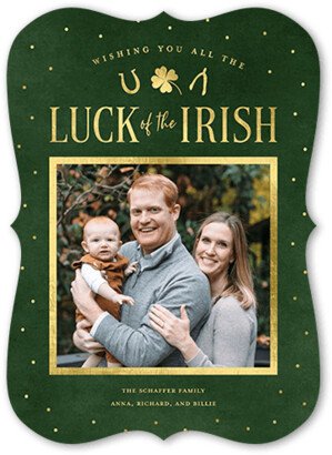 St. Patrick's Day Cards: Lucky Frame St. Patrick's Day Card, Green, 5X7, Matte, Signature Smooth Cardstock, Bracket