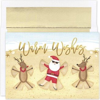 Masterpiece Studios Warmest Wishes 16-Count Boxed Christmas Cards With Foil-Lined Envelopes, 7.8