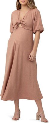 Maternity Camille Tie Front Maxi Dress