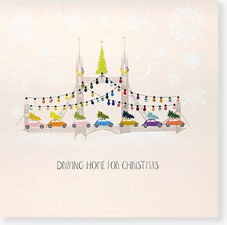 Selfridges Edit Driving Home For Christmas Crystal-embellished Christmas Card 16.5cm x 16.5cm