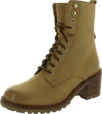 Irresistible Womens Leather Lace-Up Combat Boots