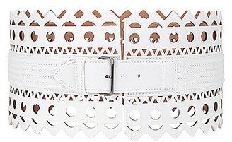 Leather Corset Belt in White