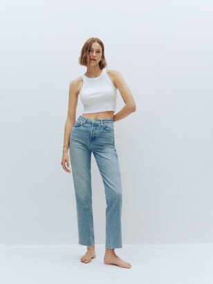 Cynthia High Rise Straight Cropped Jeans