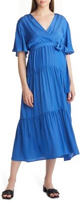 Crossover Faux Wrap Maternity Maxi Dress