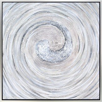 Swirl Textured Metallic Hand Painted Canvas Wall Art, 36