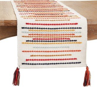 Saro Lifestyle Chunky Stripes Tables Runner, Multicolored, 16 x 72