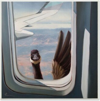 Hello from A Goose Airplane Window Scene Painting Wall Plaque Art, 12