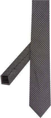 Micro Geometric-Pattern Silk Tie-AA