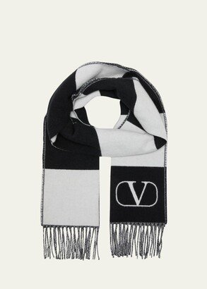 Stripe Wool-Cashmere Scarf