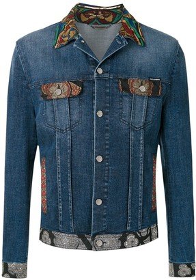 Contrast-Trim Denim Jacket