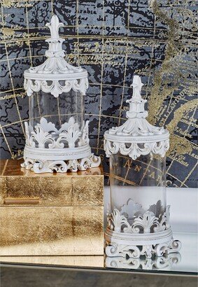 Studio 350 White Polystone Traditional Canisters