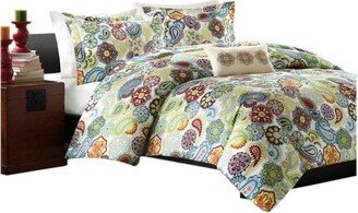 King size Multi Color Paisley 4 Piece Bed Bag Comforter Set