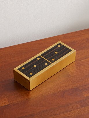 Deco Ebony and Brass Dominoes Set