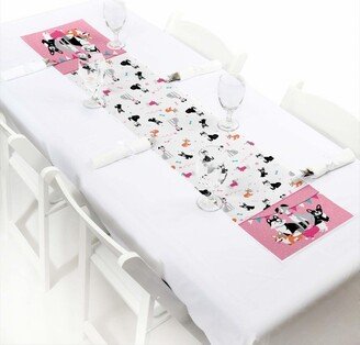 Big Dot of Happiness Pawty Like a Puppy Girl - Petite Pink Dog Baby Shower or Birthday Party Paper Table Runner - 12 x 60 inches