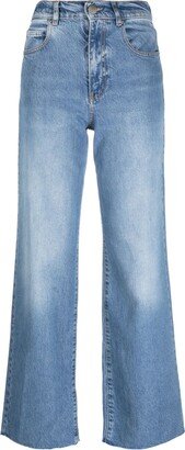 Faded-Effect Wide-Leg Jeans-AB