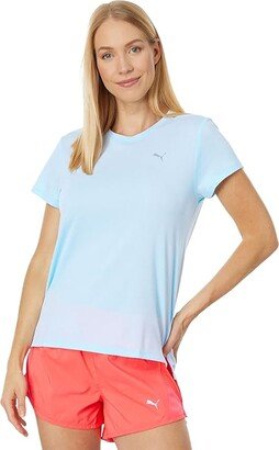 Run Favorite Heather Short Sleeve Tee (Icy Blue Heather) Women's Clothing