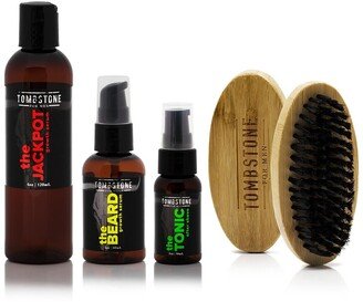 Tombstone For Men The Ultimate Kgf Hair & Beard Growth Serum Set W/ The Tonic After Shave & The Beard Brush-AA