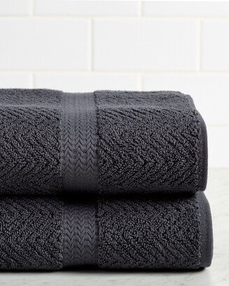 Herringbone Weave Set Of 2 Bath Towels