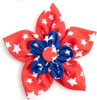 The Worthy Dog Stars Flower Accessory - Red/Navy - S