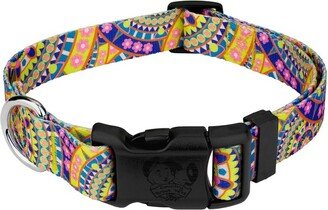 Country Brook Petz - Deluxe Yellow Boho Mandala Dog Collar - Made in The U.S.A., Extra Small