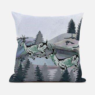 Amrita Sen Designs Amrita Sen Running Reindeer Indoor Outdoor Pillow